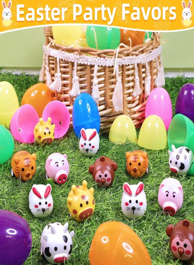 AMENON 12 Pack Prefilled Easter Eggs with Toys Inside, Animals Bunny Pull Back Cars Easter Eggs Filled for Kids Boys Girls Easter Egg Hunt Party Favors Easter Basket Stuffers Essential Filler Classroom Prize - Image 4